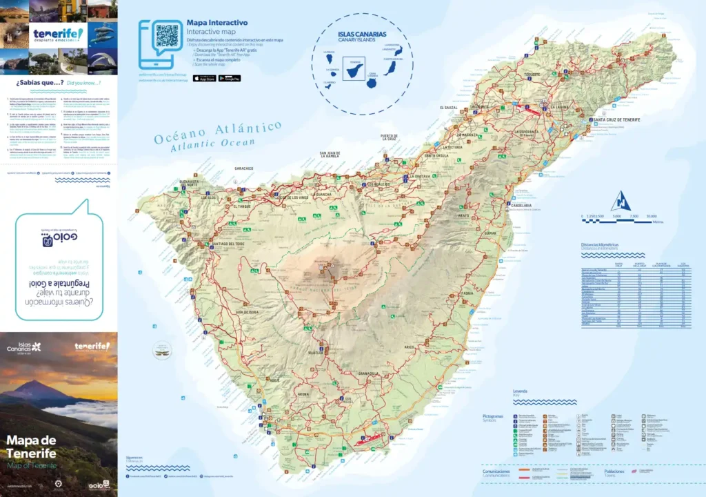 Mapa de Tenerife con localizaciones