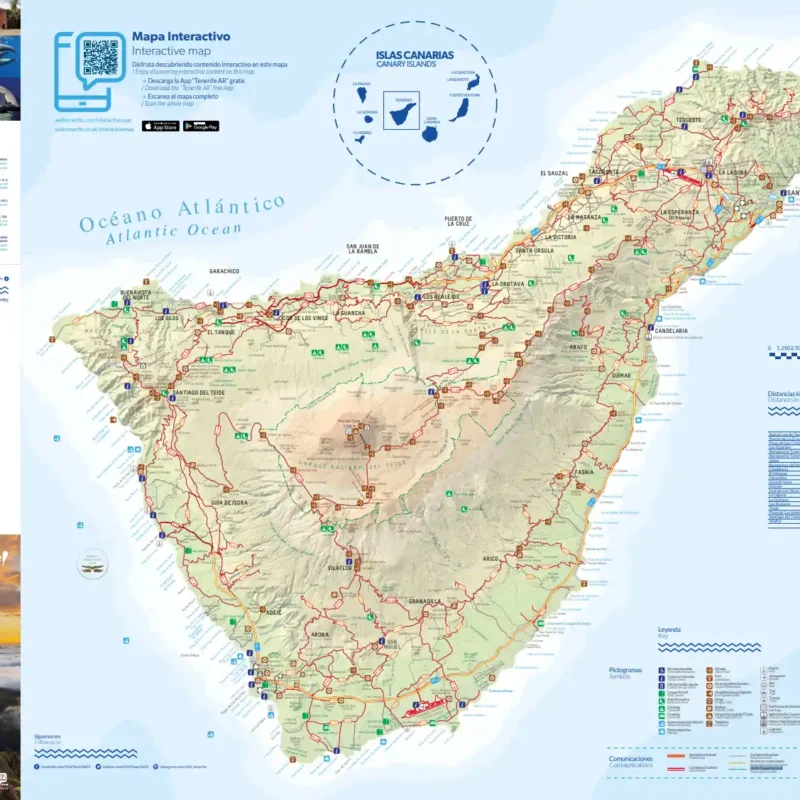 Karte von Teneriffa mit Orten