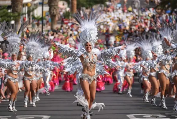 tenerife carnival on a motorbike