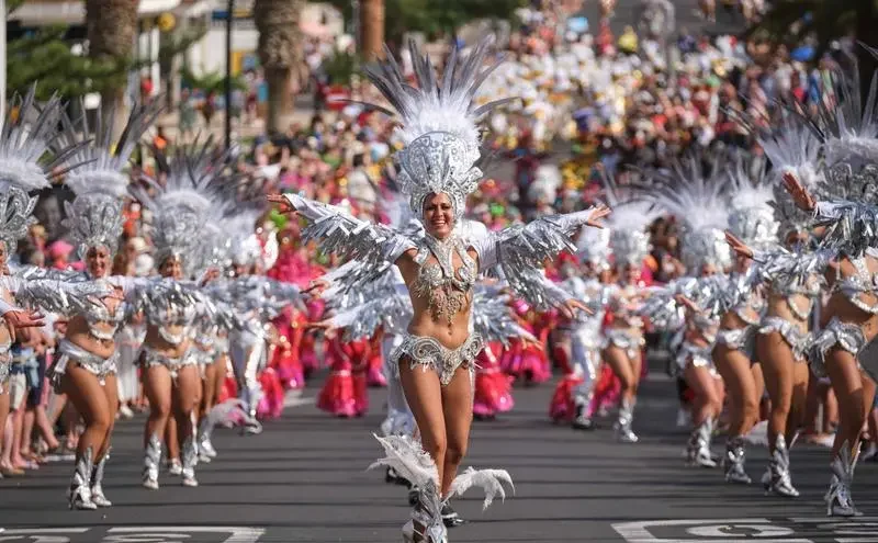 tenerife carnival on a motorbike